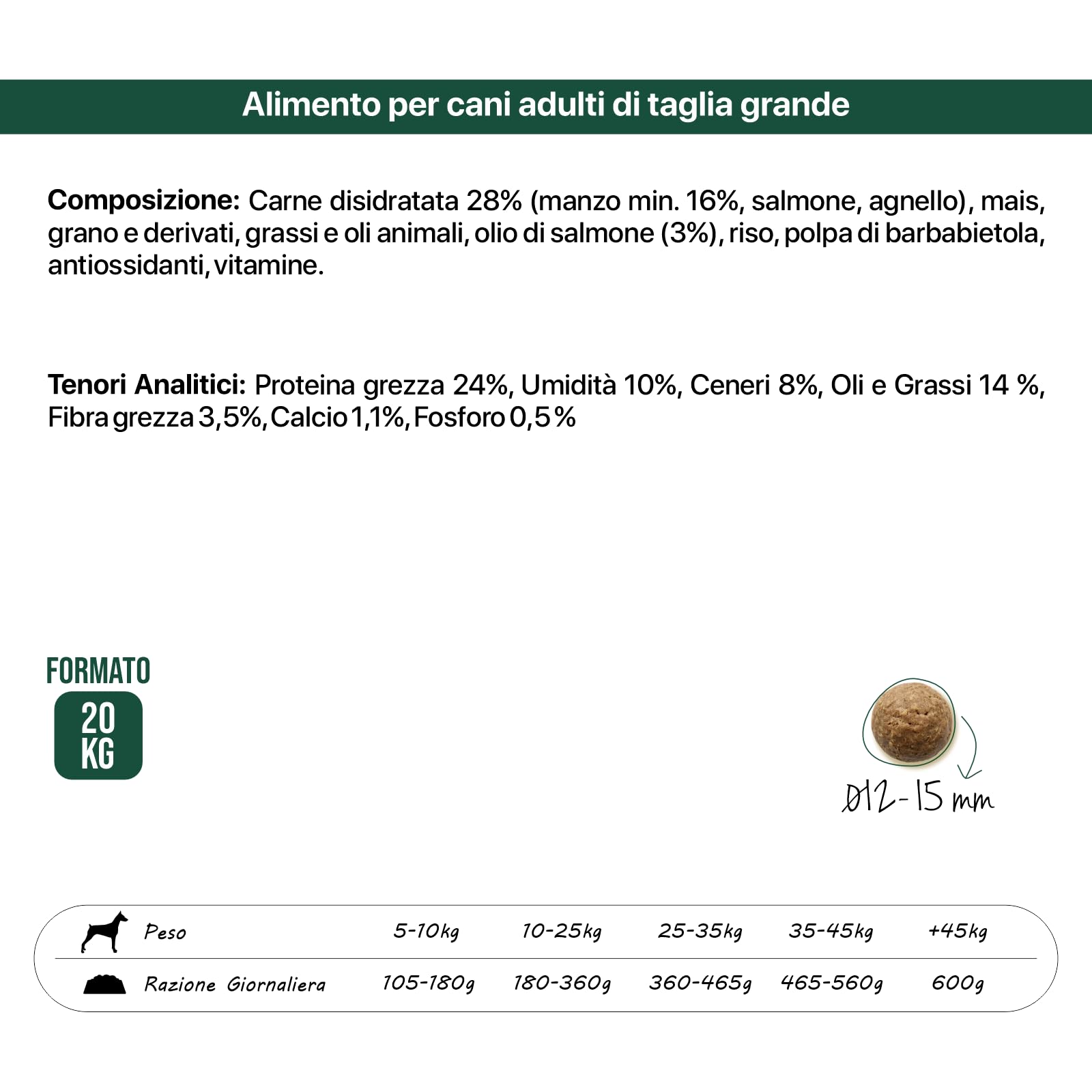 Top Beef – Sabor carne de vacuno, alimento seco apto para el mantenimiento de perros adultos de talla media/grande – 20 kg