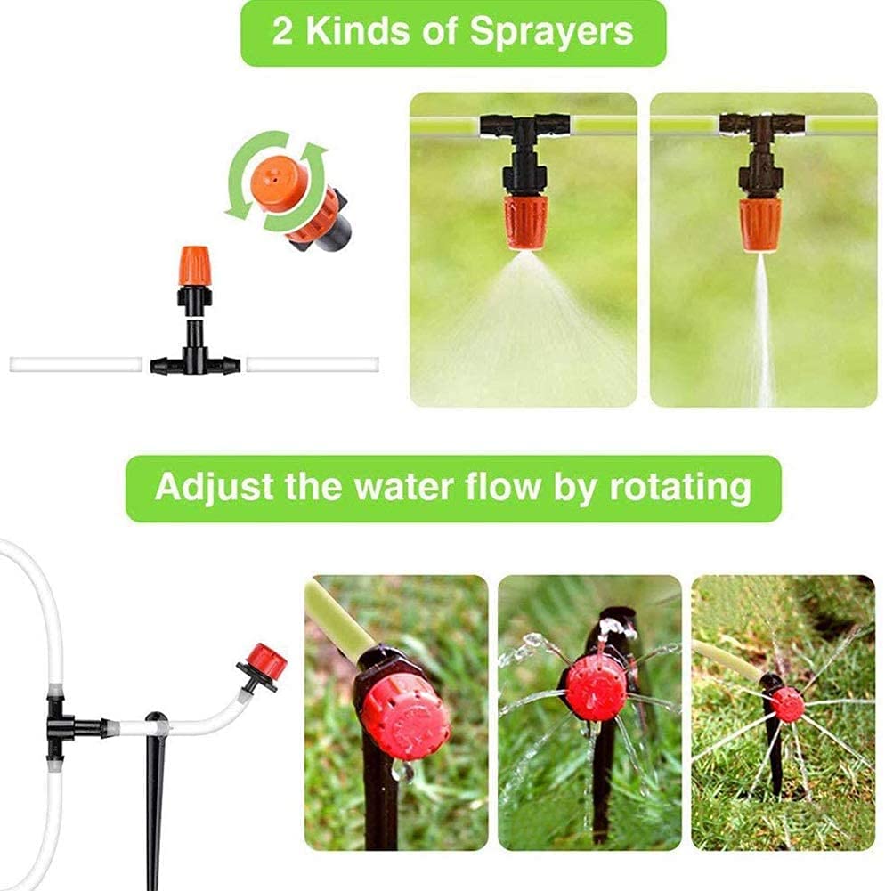Gartenwassersprinkler Bewässerungssystem für Rasen Automatische Bewässerung Micro Sprinkler Strauch-Tropf-Kit Gartenbewässerung Modernes Bewässerungssystem Garten-Tropfbewässerung 15M Kit LSDRA