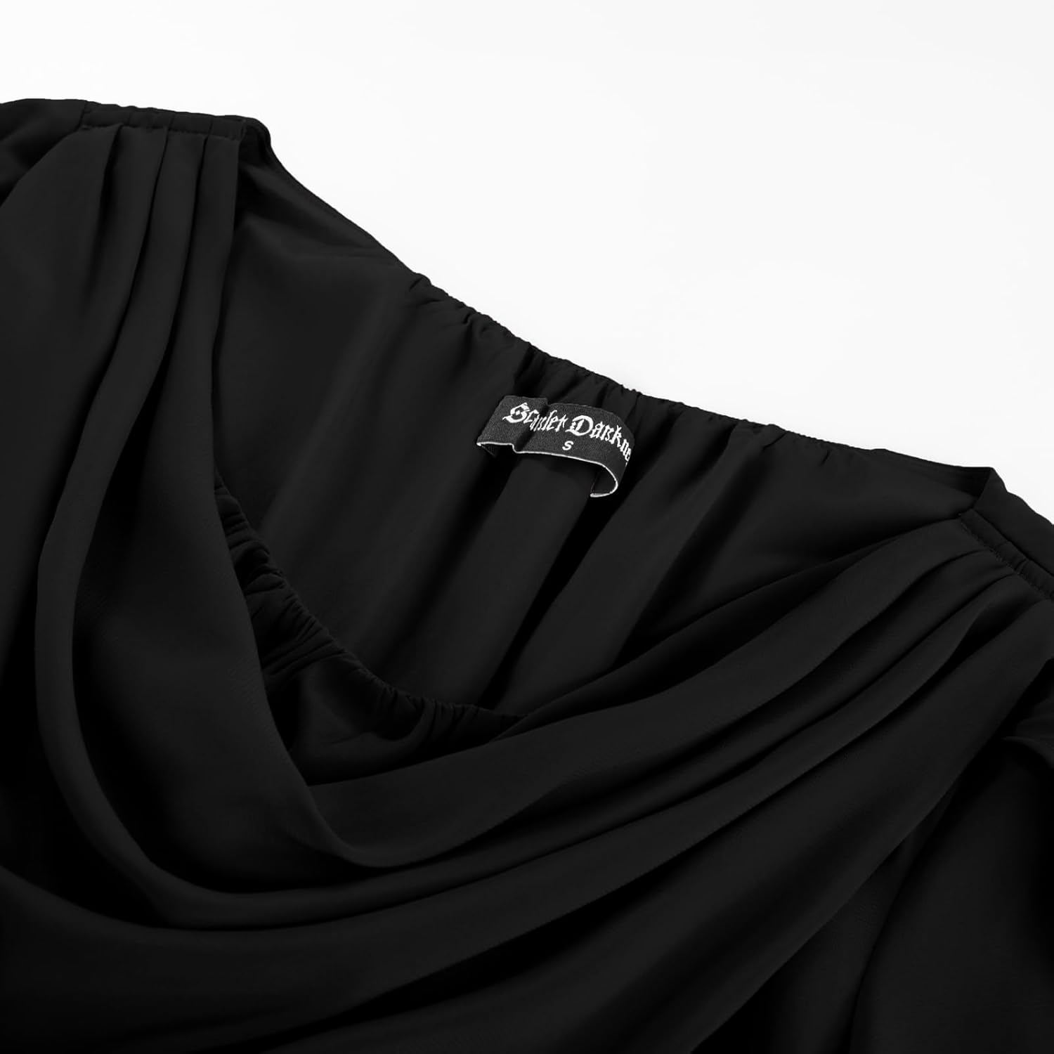 Scarlet Darkness Women Renaissance Dress Split Bell Sleeve Cowl Neck Peasant Medieval Dress - Image 7