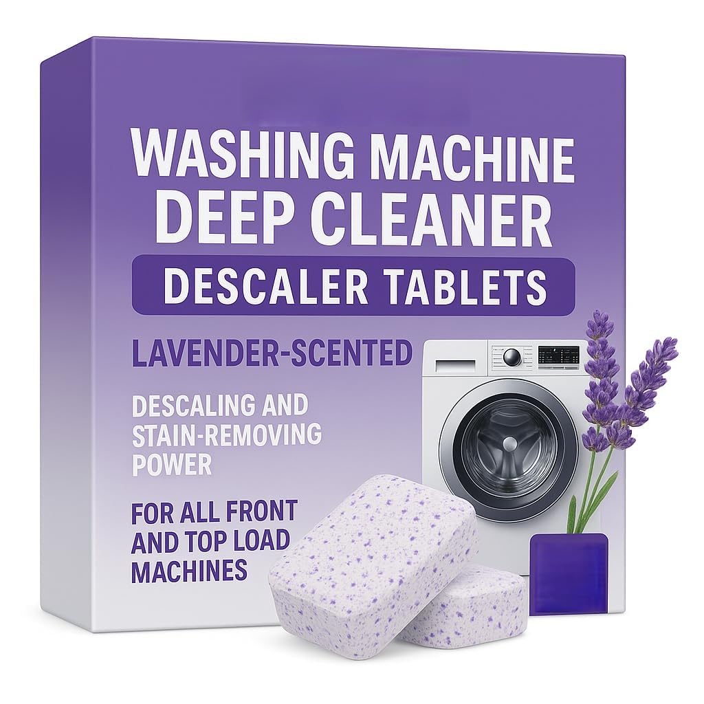 Lavender Scented Washing Machine Cleaner Tablets | Deep Cleaner & Descaler | Removes Limescale, Odour & Stains | Suitable for Front & Top Load Machines (Lavender, Pack of 30)