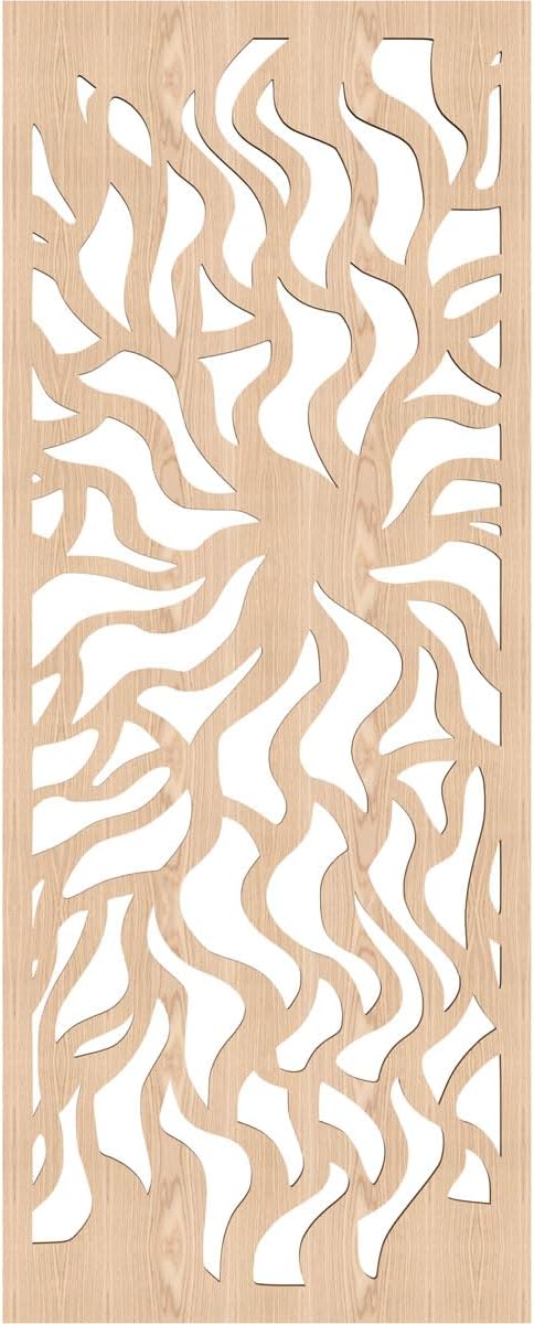 13 3/8"W x 34 3/8"H x 1/4"T Larkin Decorative Fretwork Wood Wall Panels, Red Oak