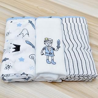 Fralda de Ombro Reininho Encantado 70cm x 68cm 03 un, Minasrey (Azul)
