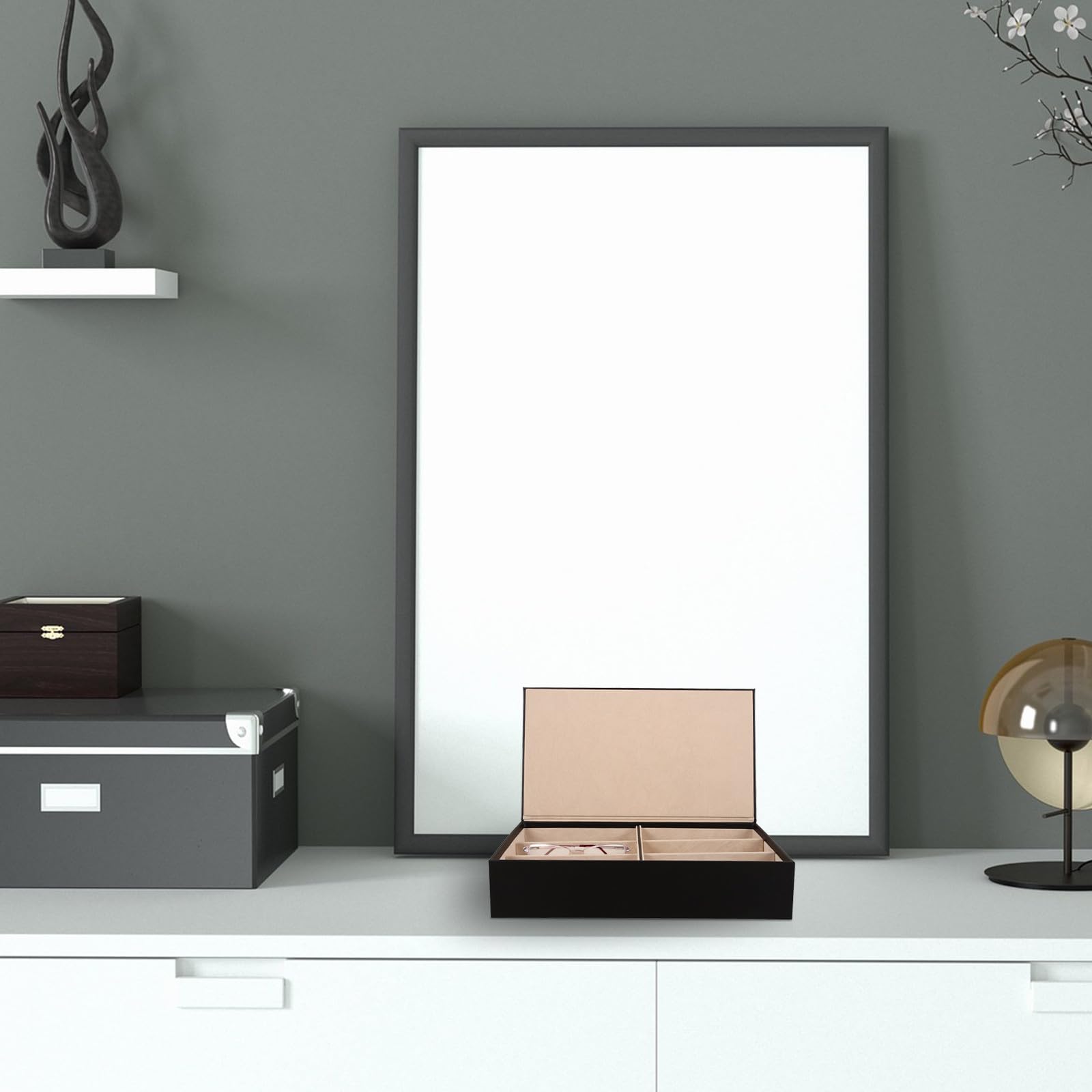Veemoon Scatola Porta Occhiali da Sole 6 Scomparti, Organizer per Occhiali Resistente e Facile da Pulire, Custodia Elegante per Uso Domestico e Commerciale