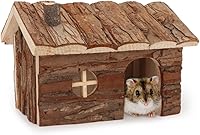 Vista 8 de Wontee Hamster Wood House - Cabaña escondida para hámsteres enanos, ratones, jerbos pequeños (pequeño)