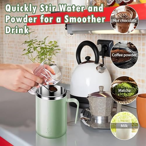 Miniatura 2 de Taza de café autoagitable, vaso de viaje de mezcla automática de 13.5 fl oz con agitador magnético recargable para café, batidos de proteínas, té y