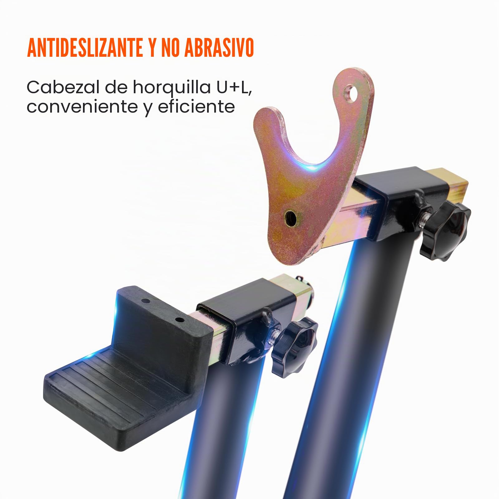 VEVOR Soporte de Moto para Carga de Rueda Trasera 0,39T Soporte de Taller con Brazo Ajustable Soporte de Rueda de Acero Elevador de Moto Compatible con Diámetro de Rueda 350mm Reparación Mantenimiento