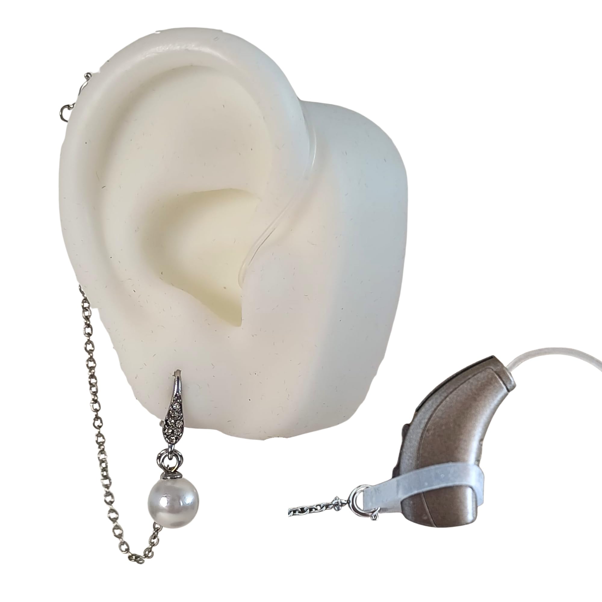 Boucle d'oreille anti-perte d'auditif pour surdité | Chaîne de retenue pour soutenir les aides auditives sourdes | Empêche les chutes et les pertes accidentelles d'amplificateurs ou d'implants