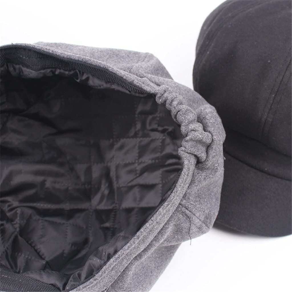 Damen-Baskenmütze, Newsboy-Mütze, Winter, Frühling, schwarz, einfarbig, achteckige Mütze, Vintage-Stil, lässig, Baker-Boy-Mütze (Farbe: Schwarz-Soul Eater1, Größe: 56–58 cm) (Argento 6 7/8)