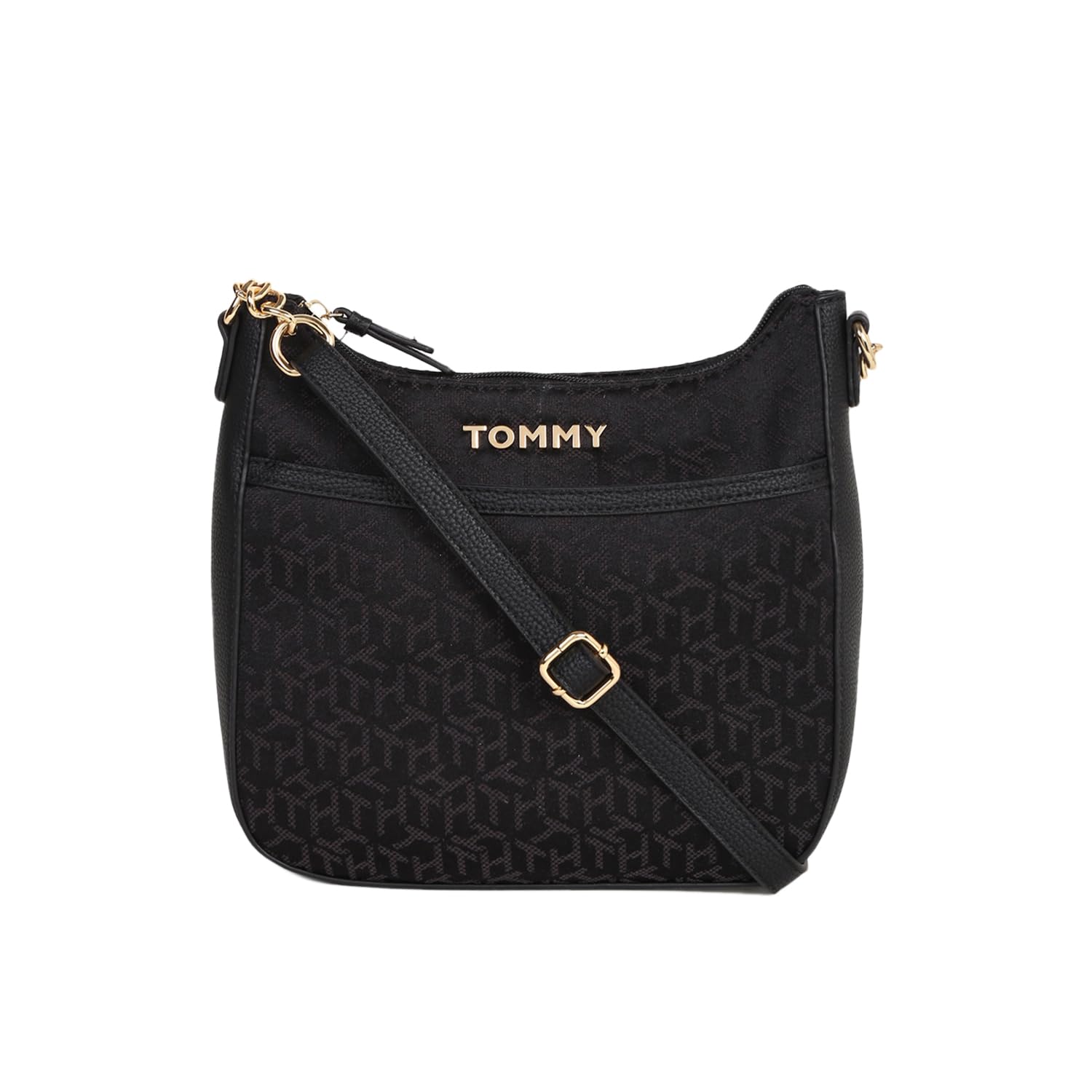 Tommy Hilfiger Black Monogram Polyester Womens Sling Bag (B0D7PVQHF6) Amazon Price History, Amazon Price Tracker