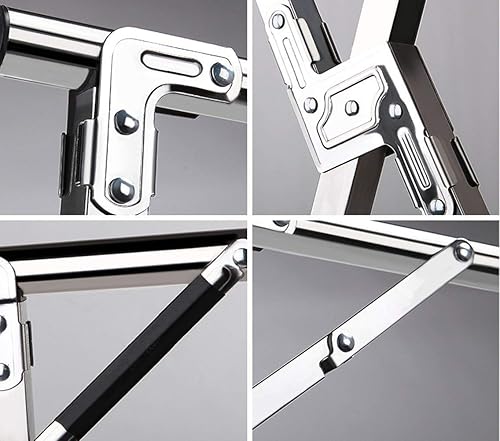 Miniatura 9 de SHAREWIN Estante de secado de ropa para ropa de lavandería plegable para colgar ropa, estantes de secado de tela de acero inoxidable, estante