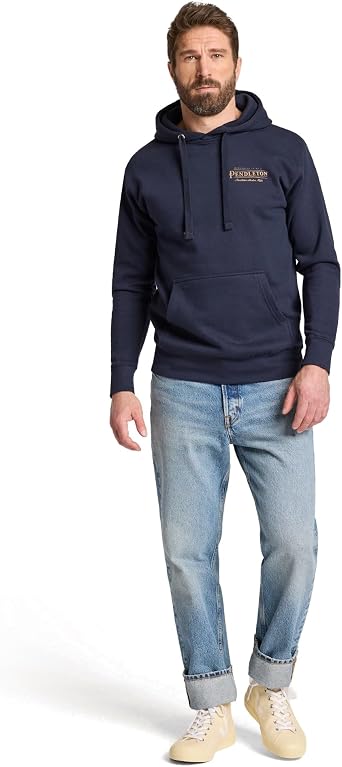Pendleton Mens Western Heritage Graphic Hoodie, Soft Cotton Blend Sweatshirt with Iconic Designs and Hooded Drawstring