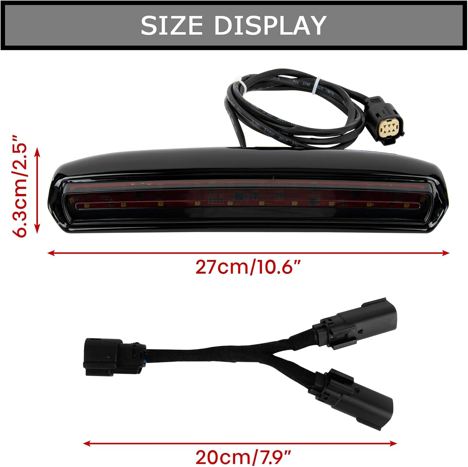 PSLER Motorcycle Rear Tour Pack LED Lid Light Motorcycle Lighting Accessory Running Light Brake Light Turn Signal Blinker for CVO Electra Glide Ultra Limited Classic Low Tri Glide 2014-later