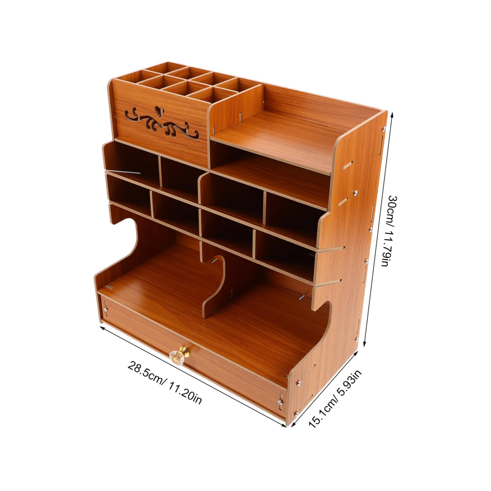 NOLITOY Organizer Scrivania in con Capacità Portapenne con Scomparti Multipli per Ufficio Base Stabile e Finitura Naturale Elegante