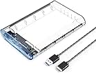 ORICO 3,5" Externes Festplattengehäuse USB 3.0 auf SATA 3.0 Gehäuse mit 12V Adapter, Werkzeugfreie Montage, UASP Beschleunigung, Unterstützt 16TB Max (Transparent)
