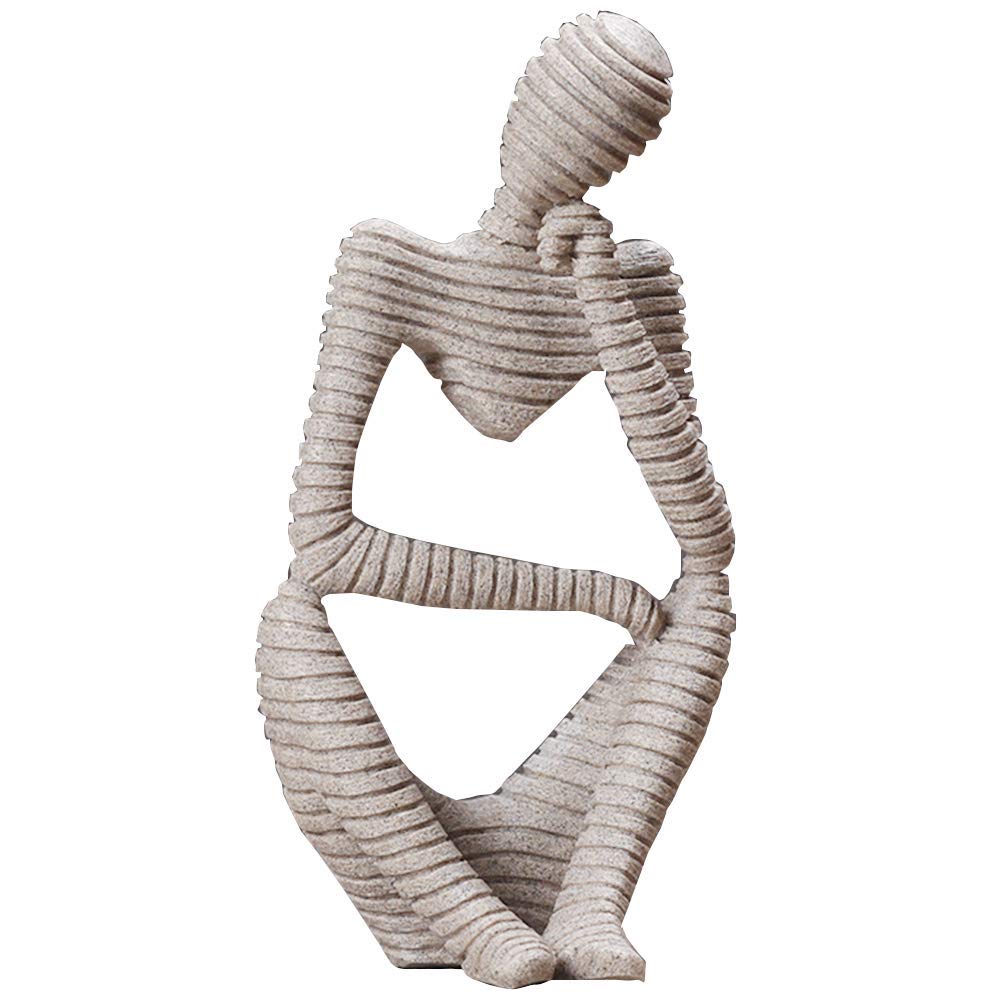 BHGFYXBS Resin Thinker Statues Decoration Abstract Sculpture Collectible Ornament Figurines Home Office Bookshelf Desktop Decor,B,F-A