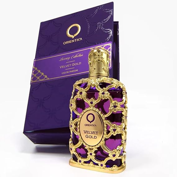 Orientica Luxury Velvet Gold Eau De Parfum 2.7oz/80ml Notes of Vanilla, Caramel, Rose, Bergamot, Musk - Powdery Gourmand Floral Arabic Perfumes for Women & Men - Perfumes Arabes de Mujer y Hombres