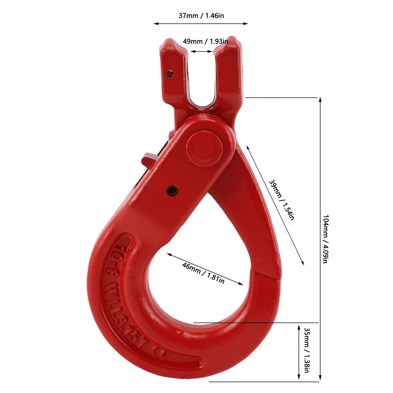 Gancio a Forcella, Gancio a Forcella in Acciaio Legato Forgiato a Caduta per Carichi Pesanti con Design a Perno Capacità Limite di Carico 3,15 T, per Sollevamento di Fabbriche di