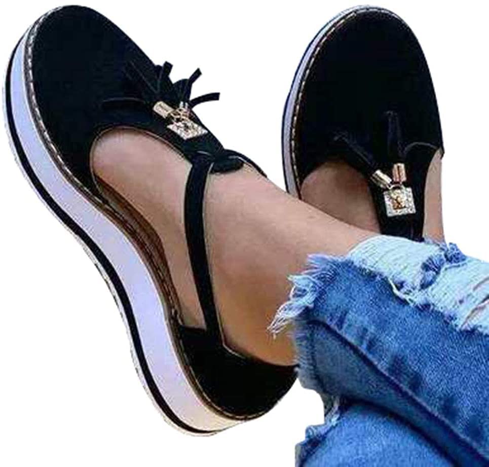 Sandales pour femmes plates chaussures de marche légères bout fermé Peep Toe