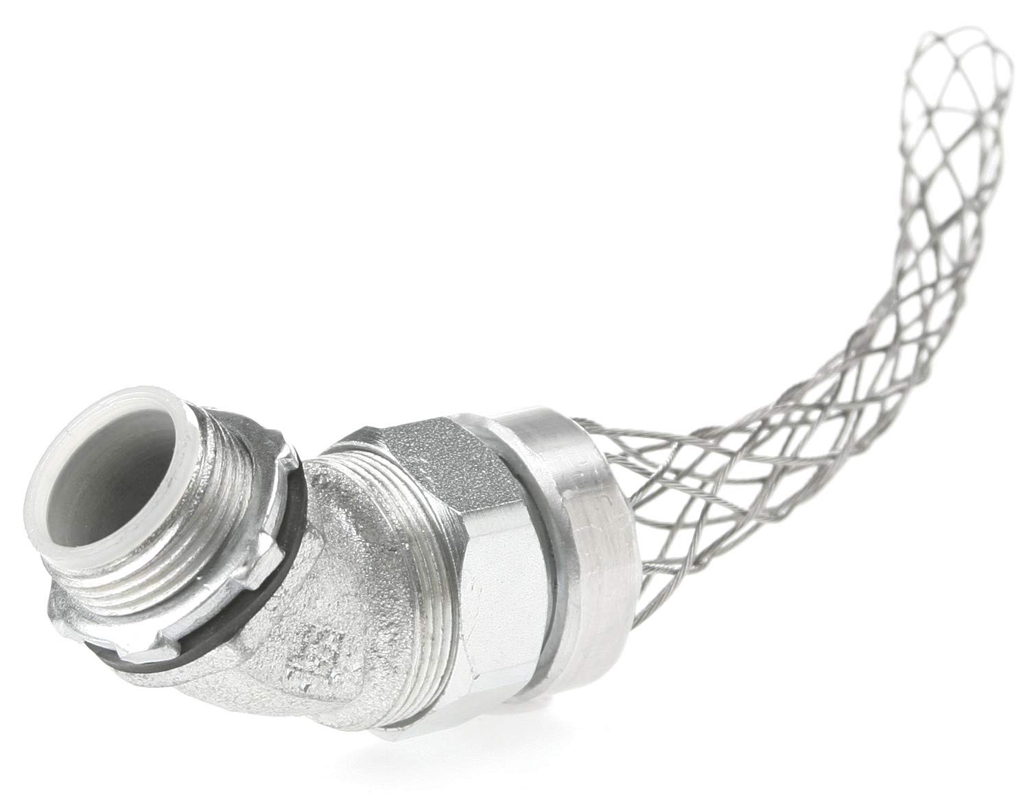 Woodhead Kabelzugentlastung 45° – Aluminium Mit Edelstahl-Mesh, 3/4 NPT Gewinde