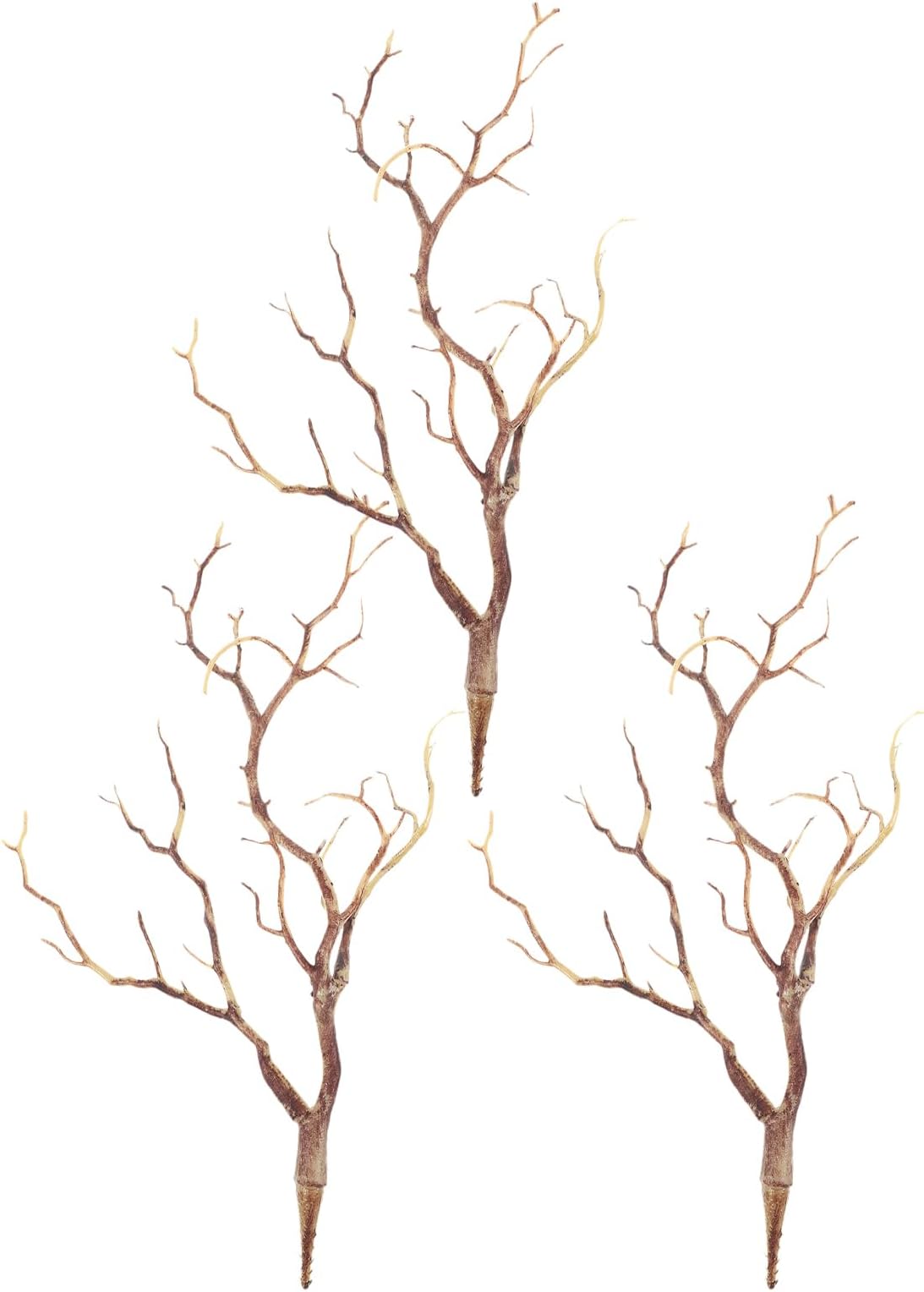 STOBOK Artificial Antler Dried Tree Branches,3pcs Plastic Manzanita Branches Decorative Plant Twigs Dry Branch Decor for Wedding Table Decoration Home Supplies Coffee