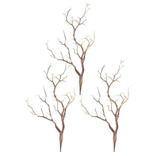 STOBOK Artificial Antler Dried Tree Branches,3pcs Plastic Manzanita Branches Decorative