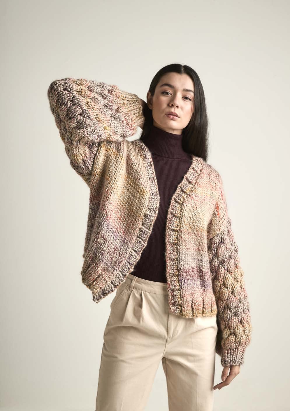 Wendy Multi Super Chunky Knitting Pattern 6171 Sleeve Jacket