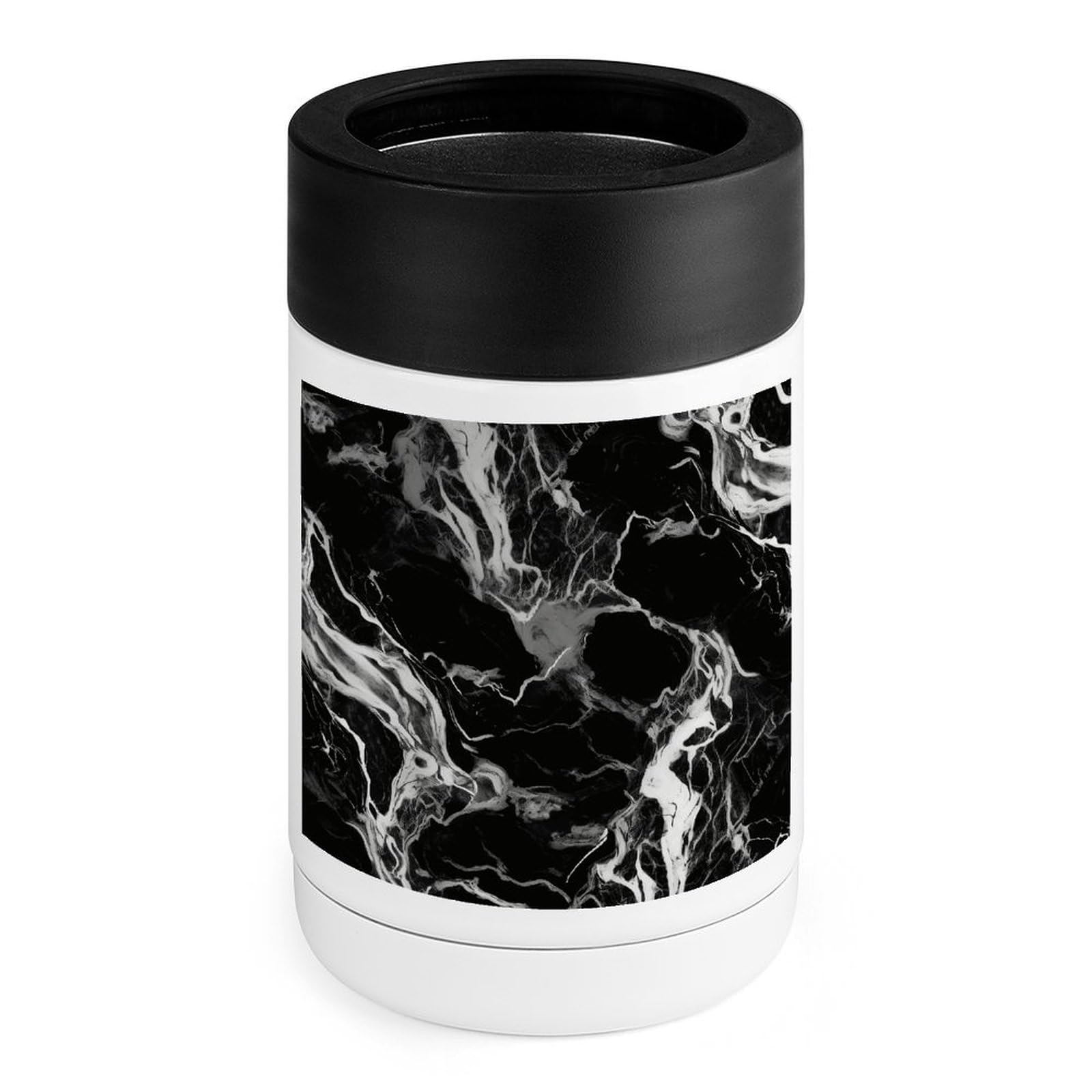 Glacière en acier inoxydable avec manchon silicone à motif marbre