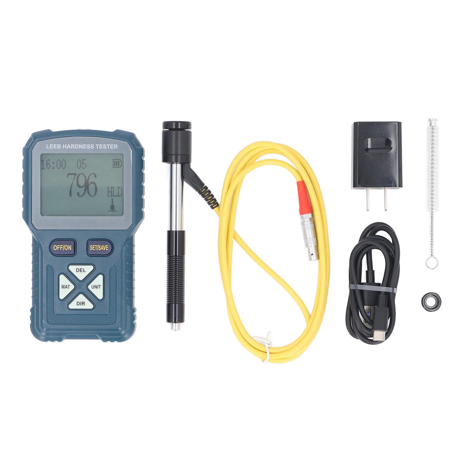 Metal Hardness Tester Metal Hardness Meter High Accuracy Digital Portable Hardness Gauge for Steel Copper Brass Cast Iron Aluminum Testing (US Plug)