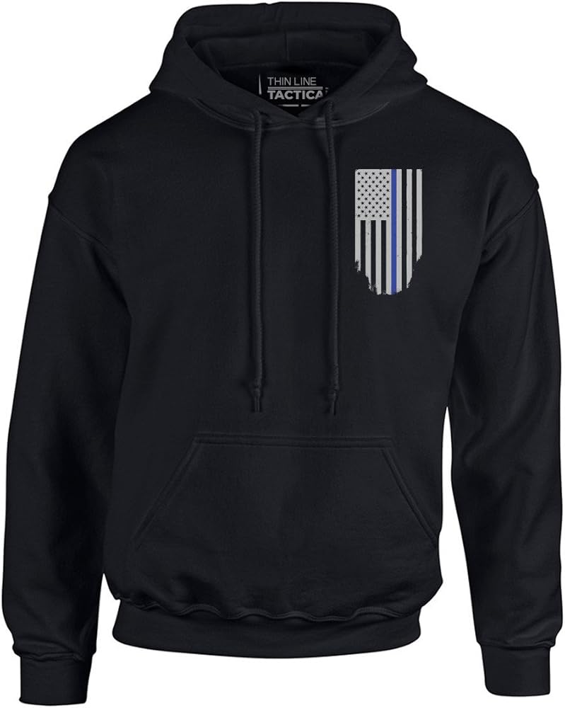 Thin blue line hoodie amazon Clearance