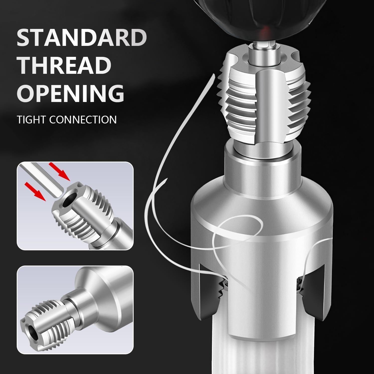 Internal & External Pipe Threading Tool - 1/2" & 3/4"& 1" PVC Dual-Function Pipe Threader Cutting Kit - Electric Drill Compatible Threading Tool for Plumbing Projects and Home Repairs