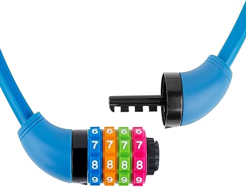 Miniatura 8 de Cable de bloqueo de bicicleta, bloqueo de cable de bicicleta con combinación de 4 dígitos, combinación reiniciable, bloqueo de cable de bicicleta