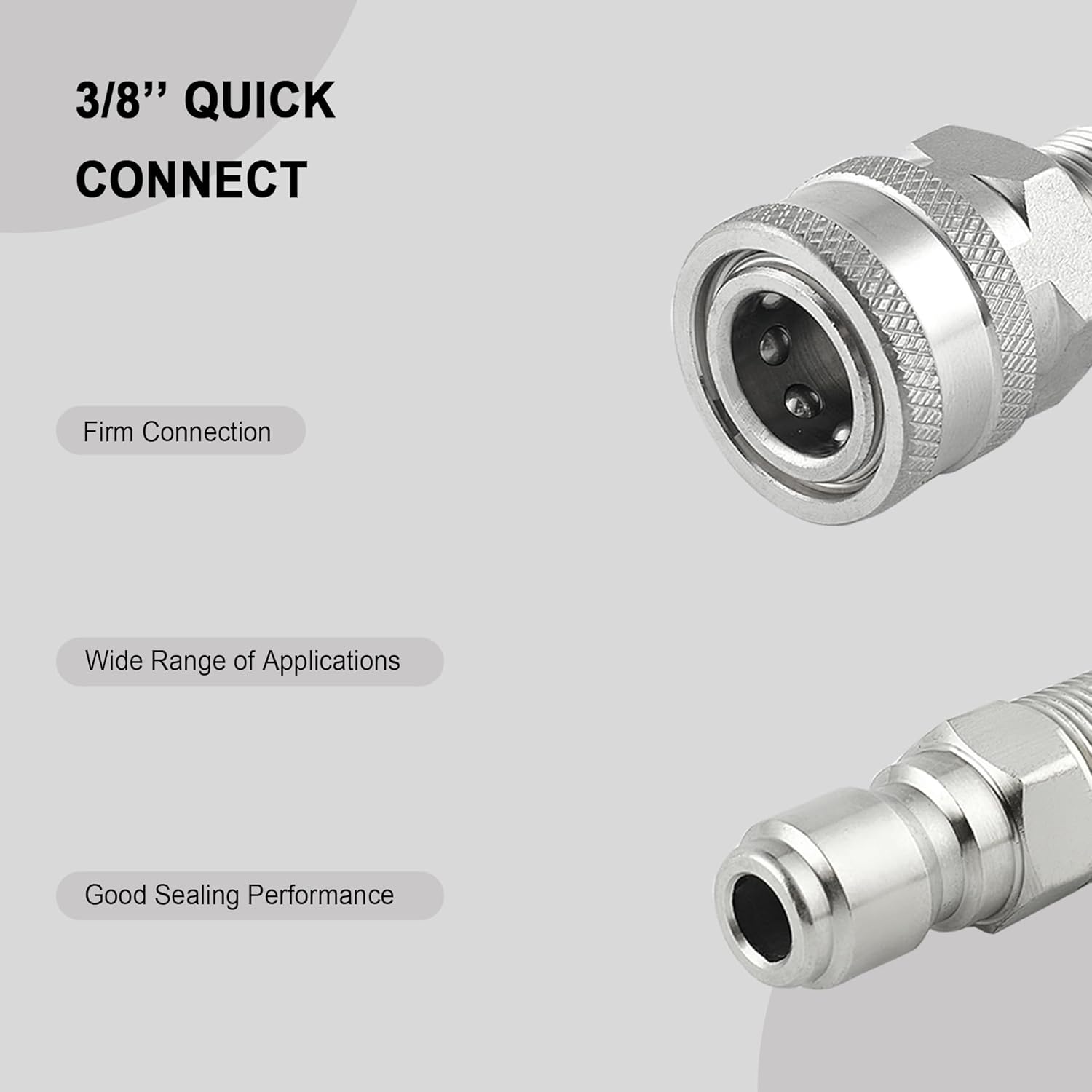Raincovo Ball Valve Pressure Washer for Hot Water, Stainless Steel, 3/8” Quick Connect Shut Off Valve for High Power Washer Gun and Hose, 5000 PSI