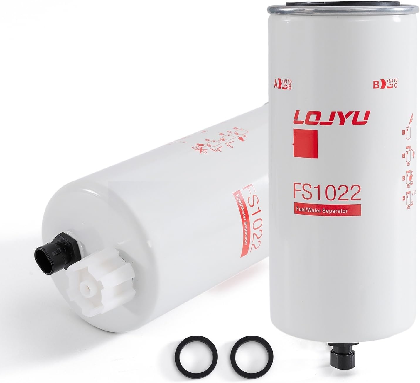 [2-Pack] Fuel Water Separator Filter for Fleetguard FS1022 for Cummins ISC for Cummins ISL for Freightliner M2 for Monaco Diplomat for Kenworth for Peterbilt Replaces BF1272-SPS 33422 P551122