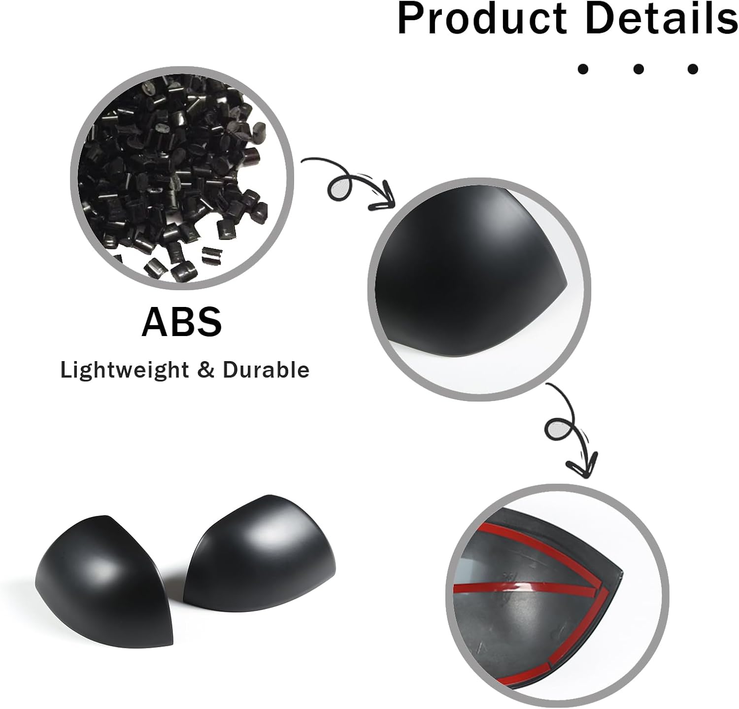 Rearview Mirror Guard Covers Compatible with Land Rover Range Rover Sport/Vogue 2023 2024 Accessories, ABS Plastic Side Door Mirror Caps 2PCS (Matte Black)
