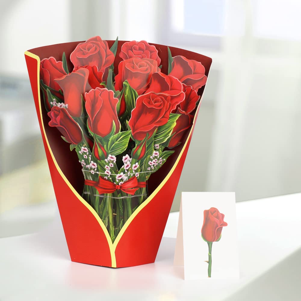 Pop Of Art Biglietto Pop-Up 3D Vaso Di Fiori | 12,7x17,8 Cm Con Busta, Fatto A Mano, Taglio Laser, Per Festa Della Mamma E Ogni Occasione - 3