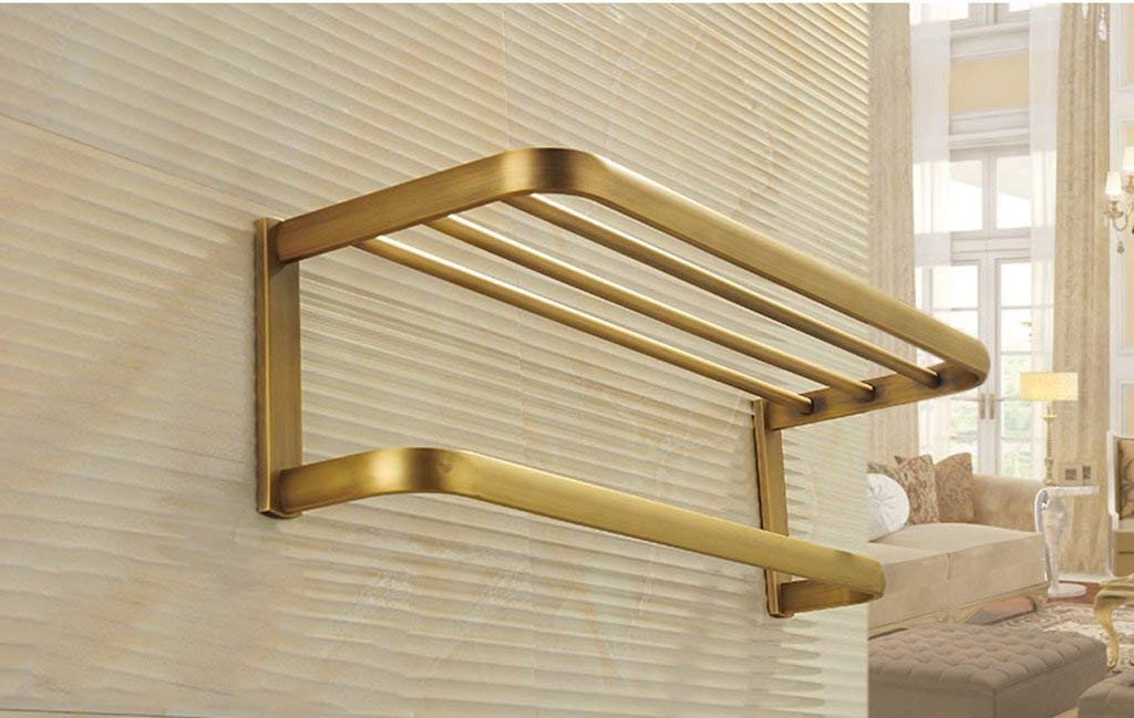 Porte-serviettes rétro en bronze doré pour salle de bain chic