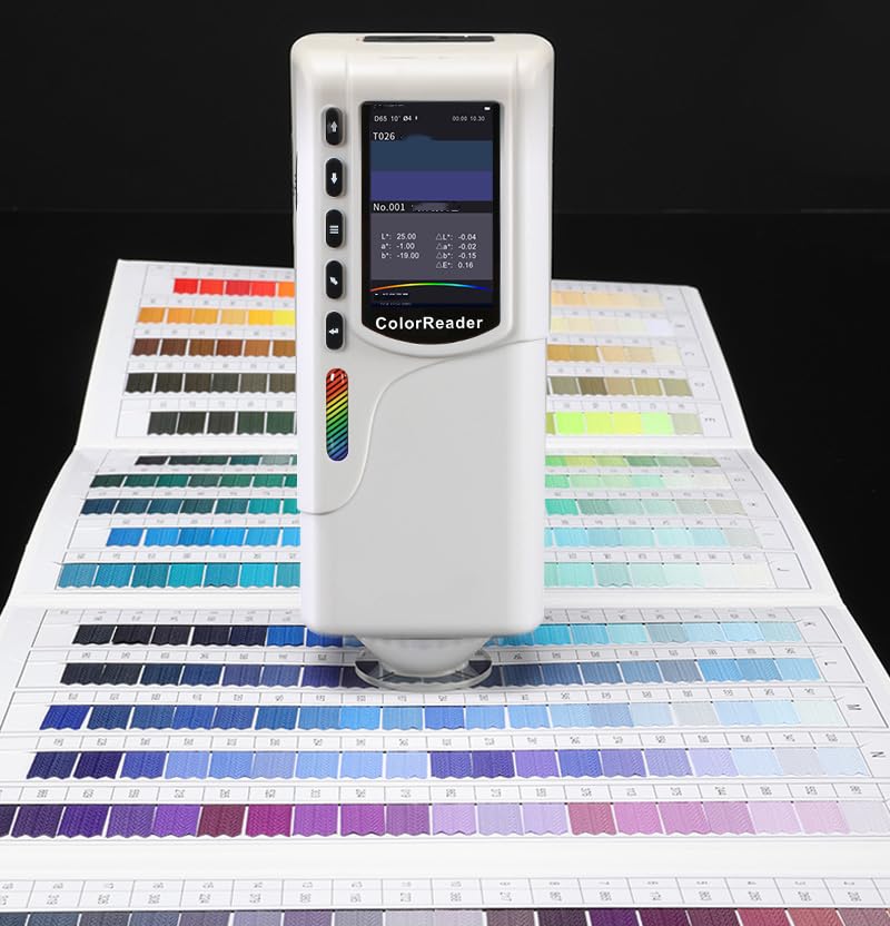 Color Reader Industrial Basic ColorReader Color Difference Meter Analyzer Colorimeter with Aperture Φ4mm SCI CIE LAB LCh 8/D D65 Observer 10° Repeatability withinΔE*ab 0.1 Data Storage Function