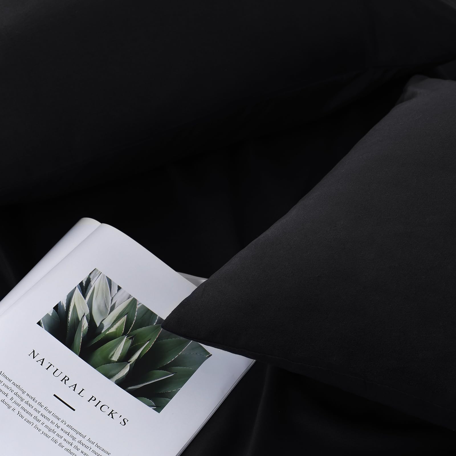 Tifschlaf Pillow Cases 2 Pack, Black Pillowcases Plain Pack of 2 - Image 3