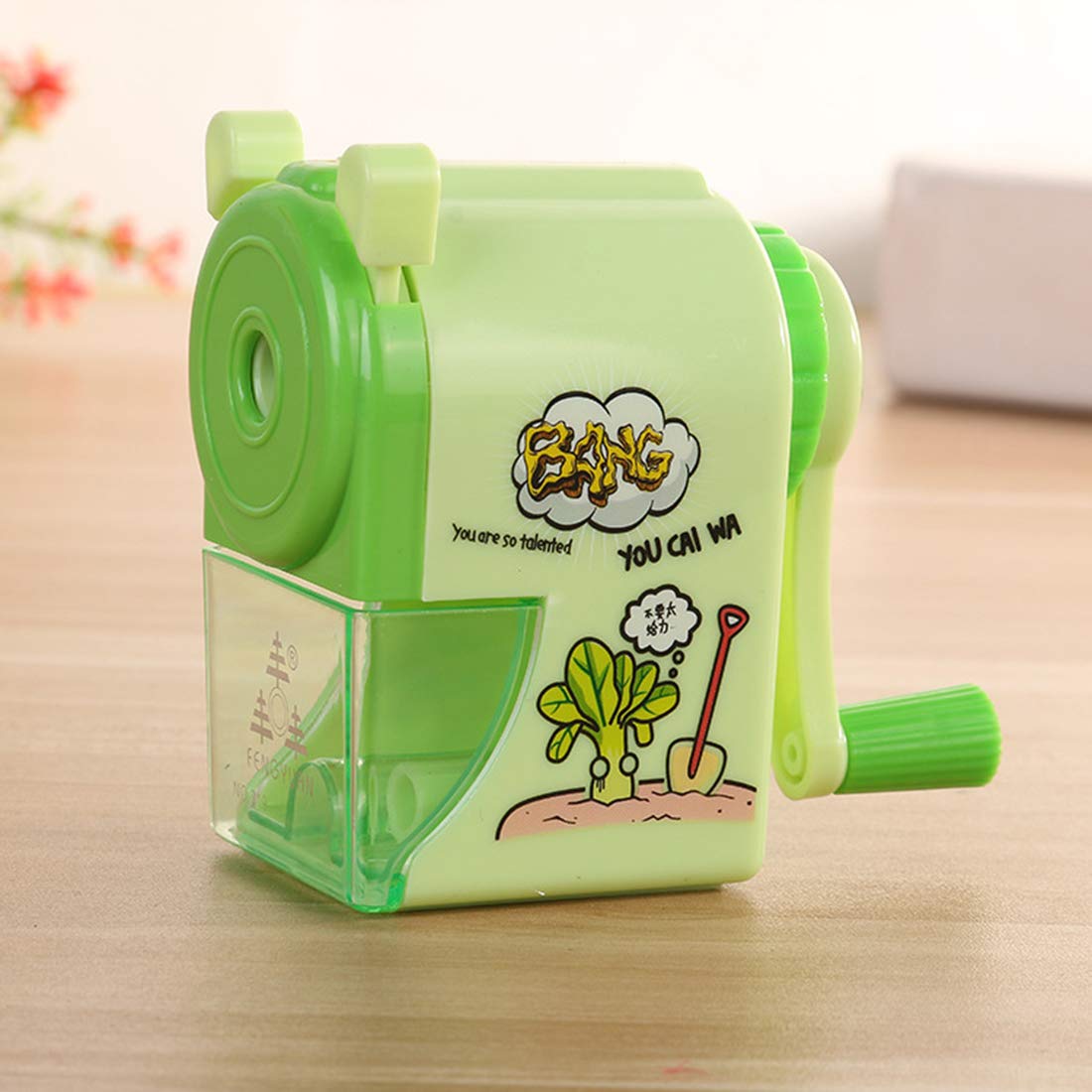 Quner Manual Pencil Sharpeners Plastic HandCranked Wall Mount Pencil