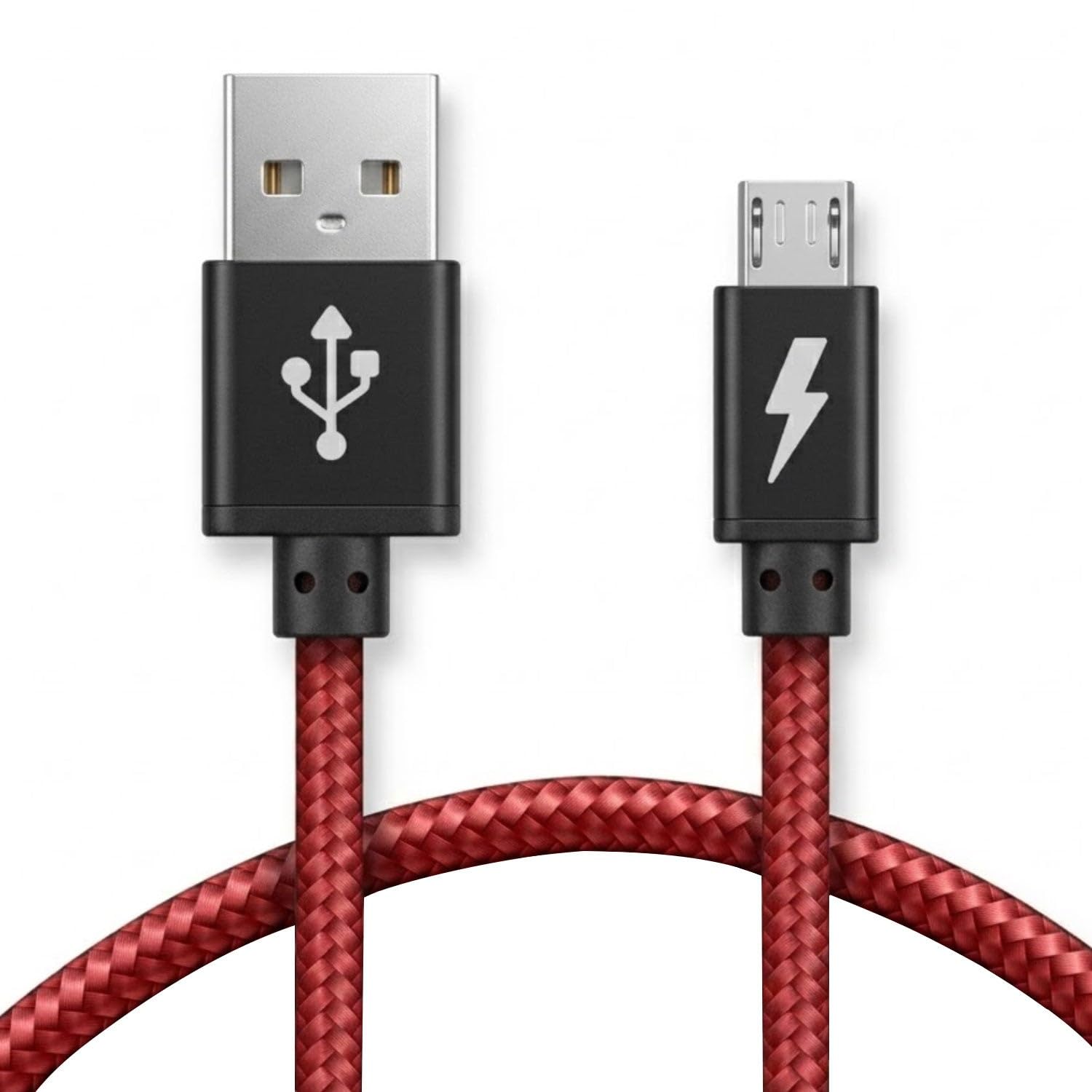 iSOUL Micro USB Cable, Red 1M Android Charger Cable 2.4A Nylon Braided Fast Charging Cables for PS4, Samsung Galaxy S7 S6 S5 J7 J5 J6 J3, Note, LG, Nexus, Nokia, Xbox, HTC,Sony, Kindle Fire, and More