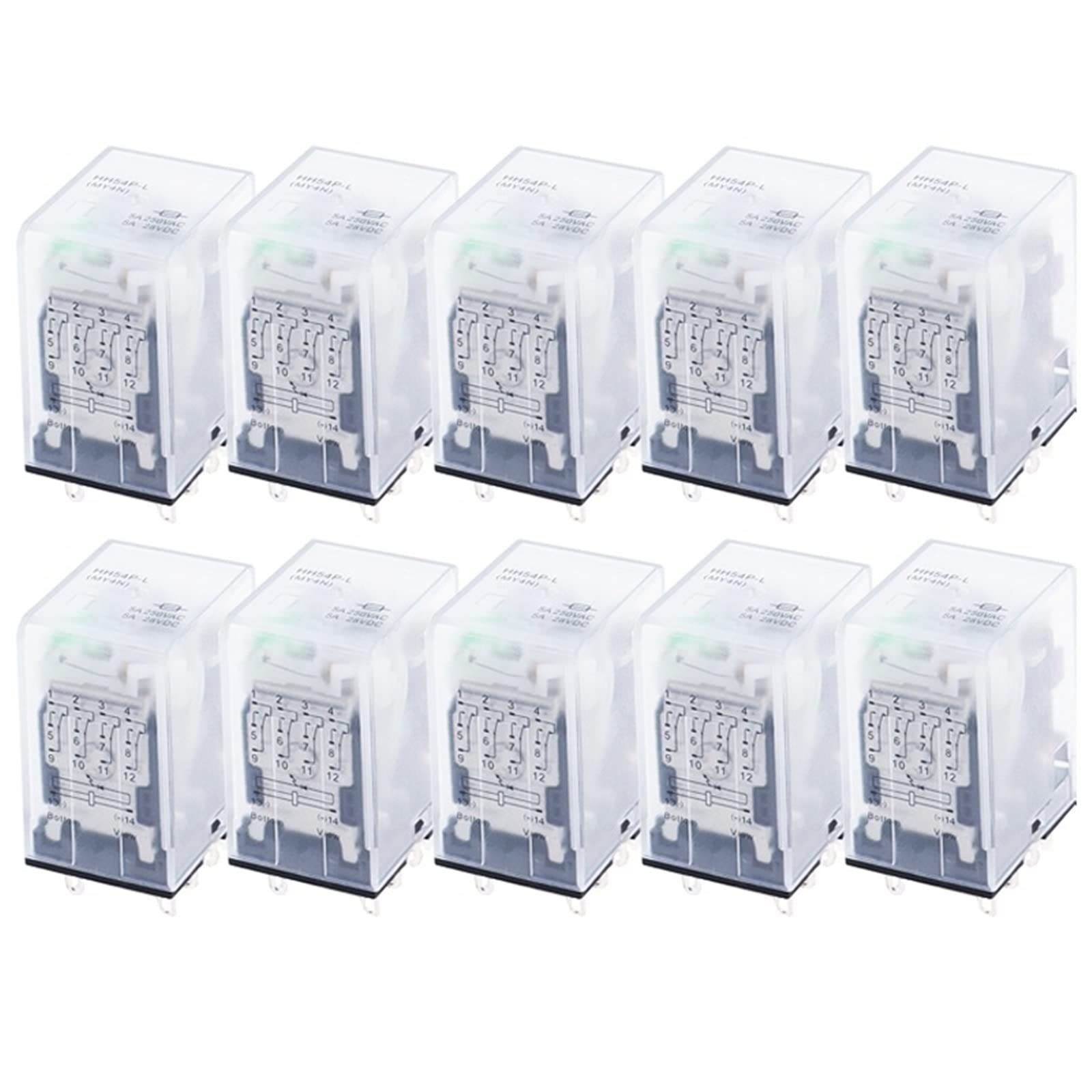 WEUSANXPL 20PCS MY4NJ HH54P MY4N-J 14 Pin AC/DC 12V 24V 36V 48V 110V 220V 380V Mini Relay Intermediate Electromagnetic Relay(Ac,36V)
