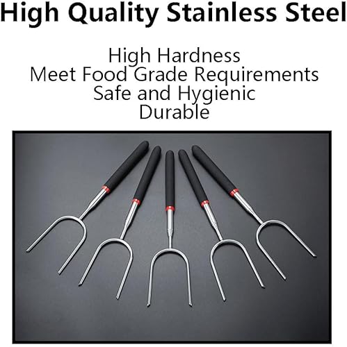 Miniatura 3 de TopHomer 5 unidades de palitos de malvavisco para asar pinchos Smores tenedores telescópicos para perros calientes fogata camping estufa barbacoa