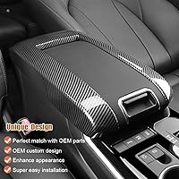 Vista 3 de LEXLEY Cubierta de caja de reposabrazos estilo fibra de carbono, protector de tapa de consola central, accesorios interiores, ajuste ABS para Toyota