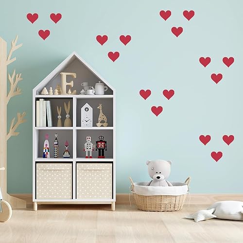 Miniatura 6 de Calcomanías de pared para decoración de pared (negro, corazón de 2 pulgadas)