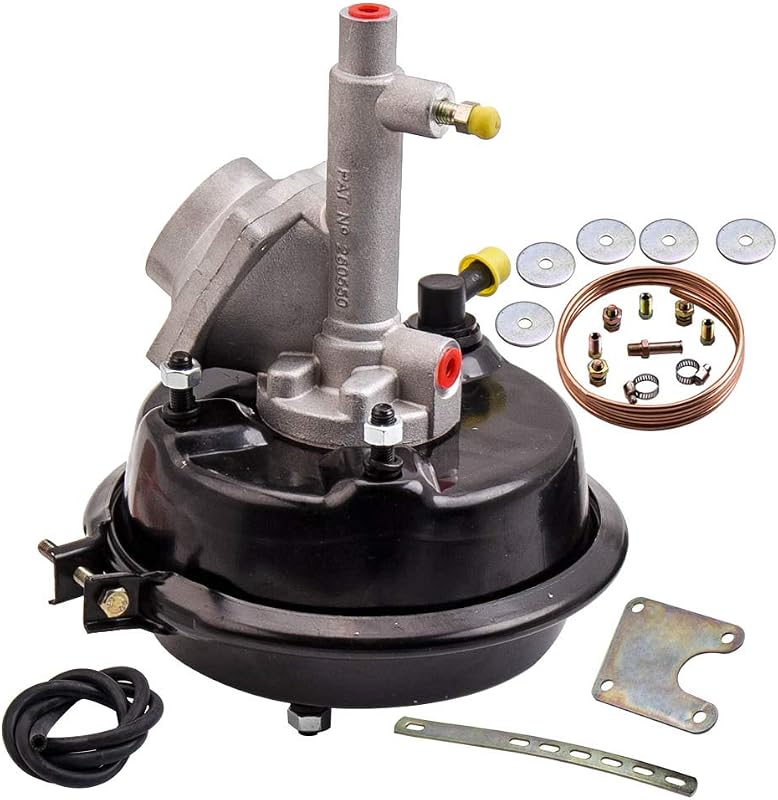 Servo-freio remoto VH44 maXpeedingrods de 7" para freios a tambor – Kit com suporte e conexões