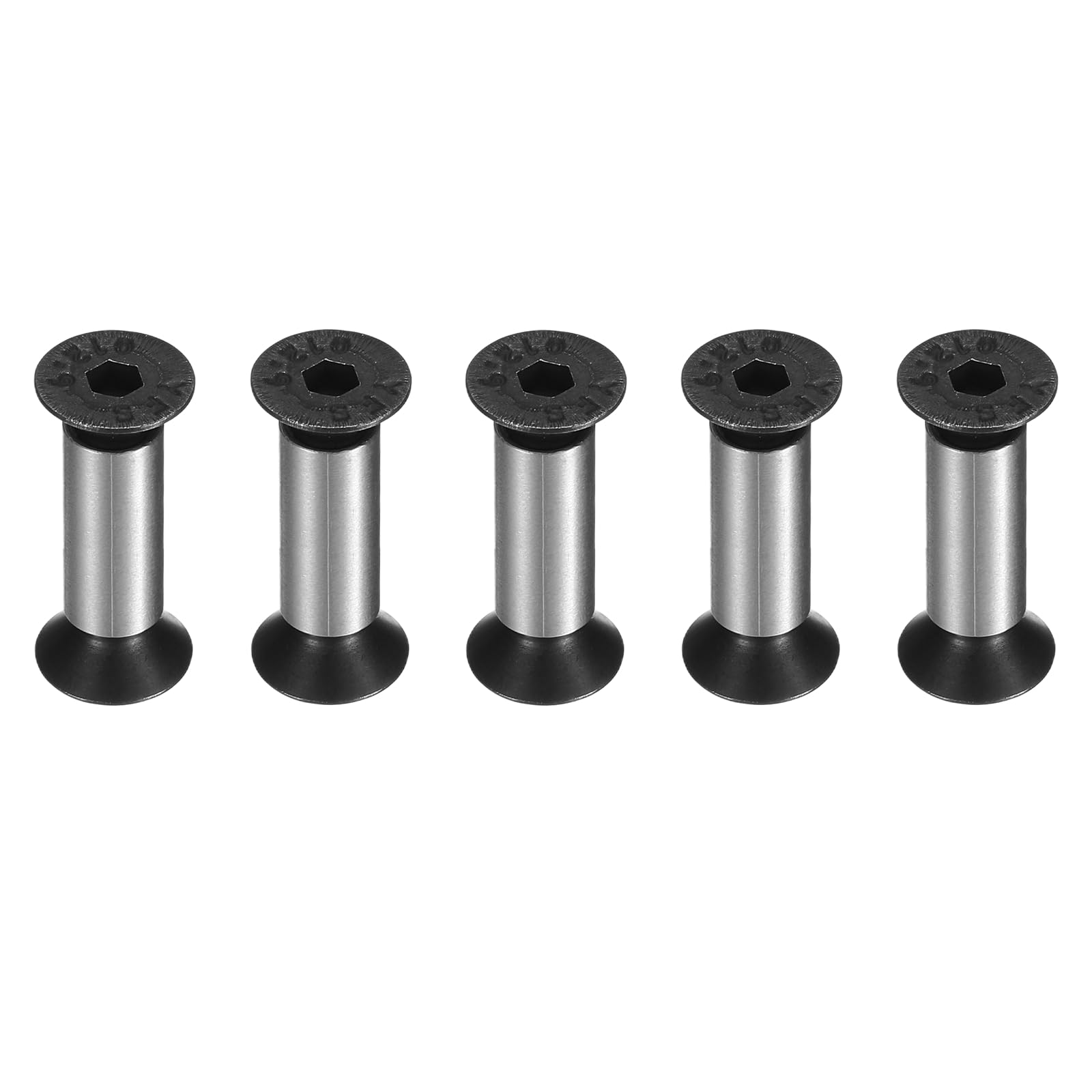 sourcing map 5pcs Knife Handle Screws 5x16mm Hex Sink Head Metal Pocket Knife Pivot Pin