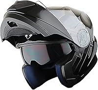 Vista 15 de 1Storm - Casco modular de cara completa para motocicleta, protector solar de doble visera: modelo Modular901, visera ahumada