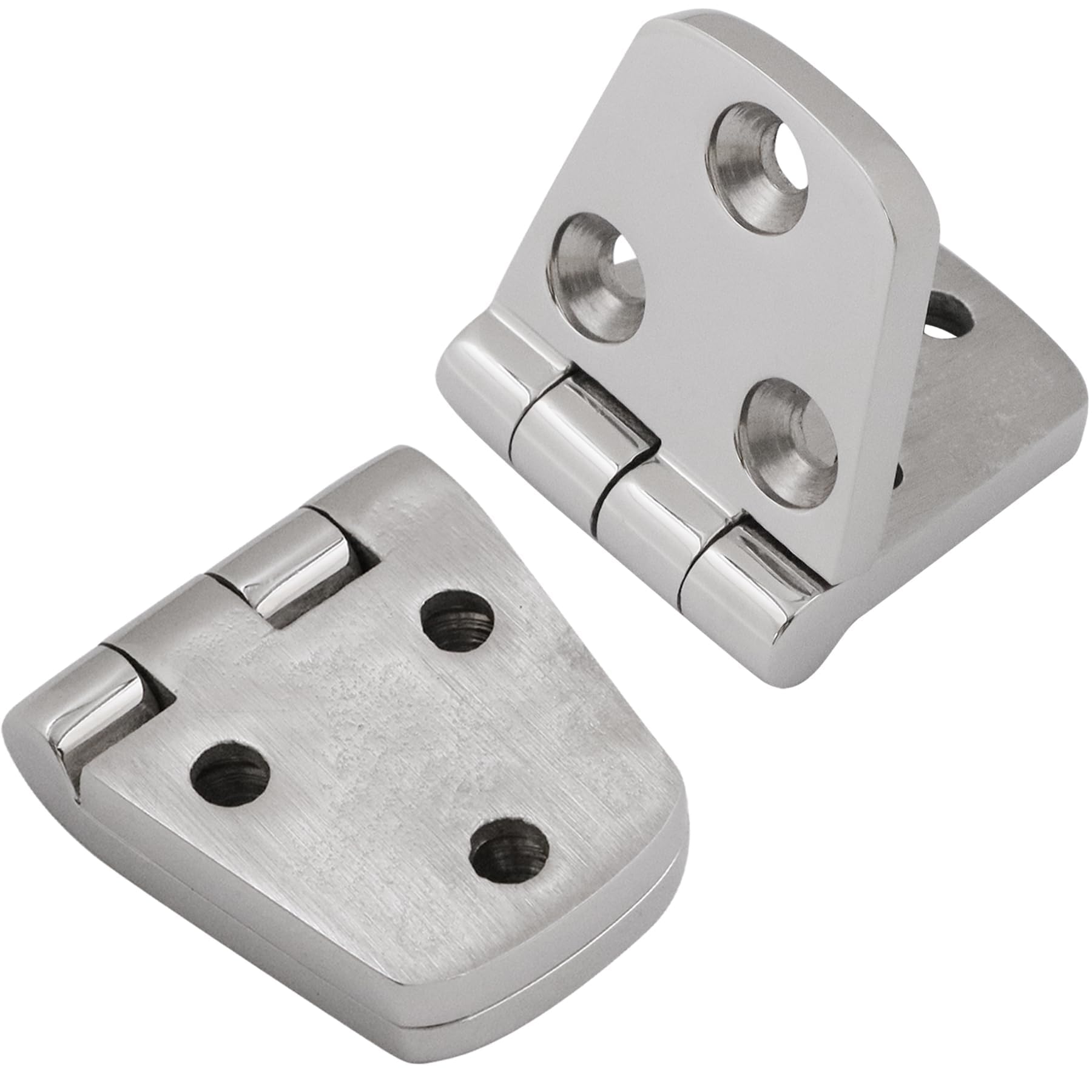 Zawiasy ze stali nierdzewnej 316, klasa morska, 7,6 cm x 3,8 cm, wytrzymały zawias do łodzi (76 mm x 38 mm), zawias do drzwi szafki ze śrubami (6 sztuk)