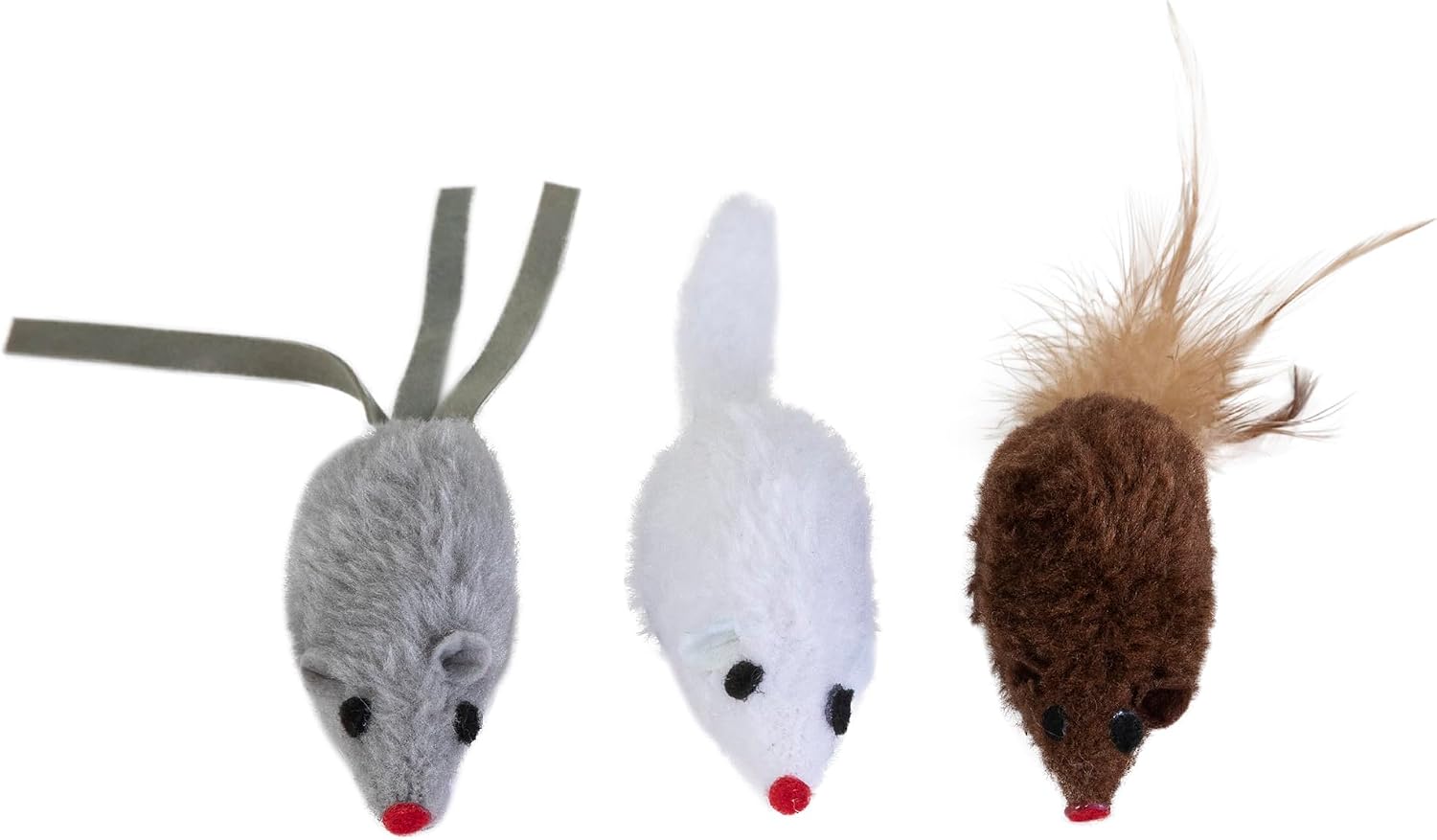Juguetes para gato ratones con textura surtida, pack de 3