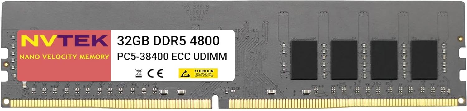 32GB DDR5 4800MHZ PC5-38400 1.1V 2Rx8 CL40 288-PIN ECC UDIMM Designed for Motherboards utilizing ONLY Intel Series Processor with Intel W680 Chipset - NOT Compatible with AMD CPU